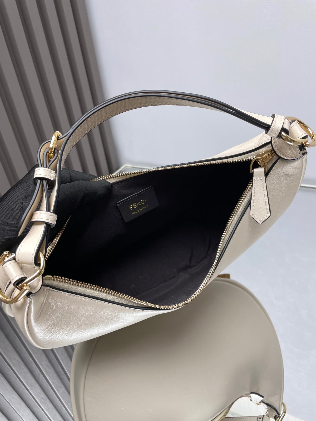Fendi Fendigraphy Medium 29 in White Smooth Lambskin Gold Hardware Bag