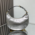 Fendi Fendigraphy Medium 29 in Silver Metallic Smooth Lambskin Gold Hardware Bag