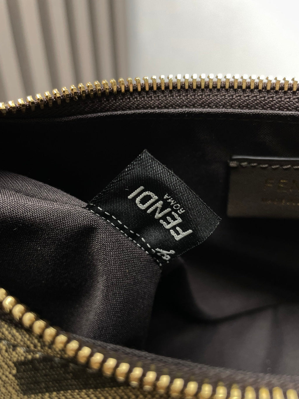 Fendi Fendigraphy Medium 29 in Gurkha Jacquard Fabric Ff Motif Gold Hardware Bag