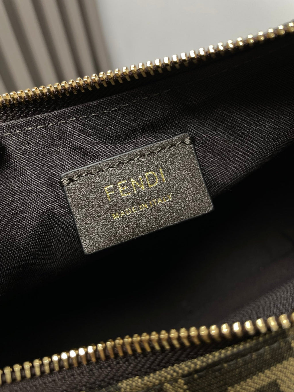 Fendi Fendigraphy Medium 29 in Gurkha Jacquard Fabric Ff Motif Gold Hardware Bag