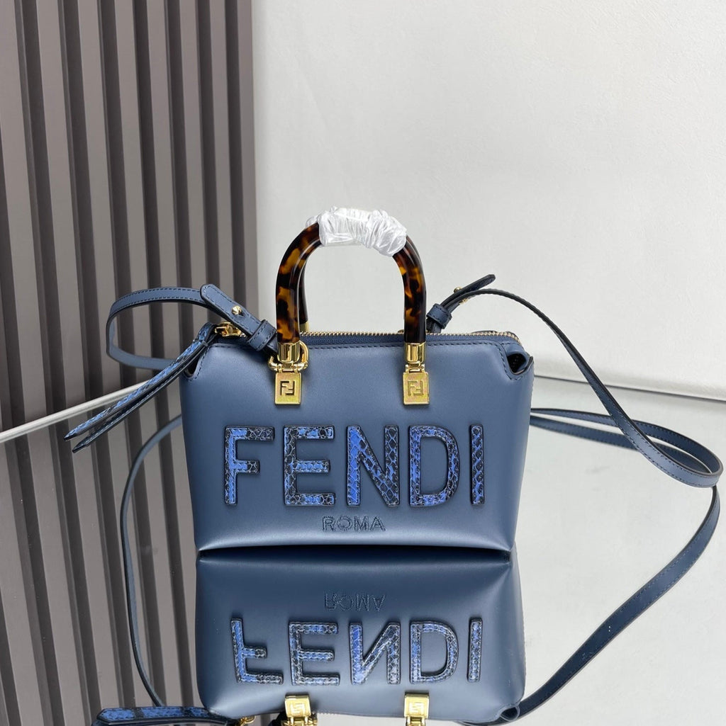 Fendi By the Way Mini 18 in Aegean Blue Lambskin Gold Hardware Bag