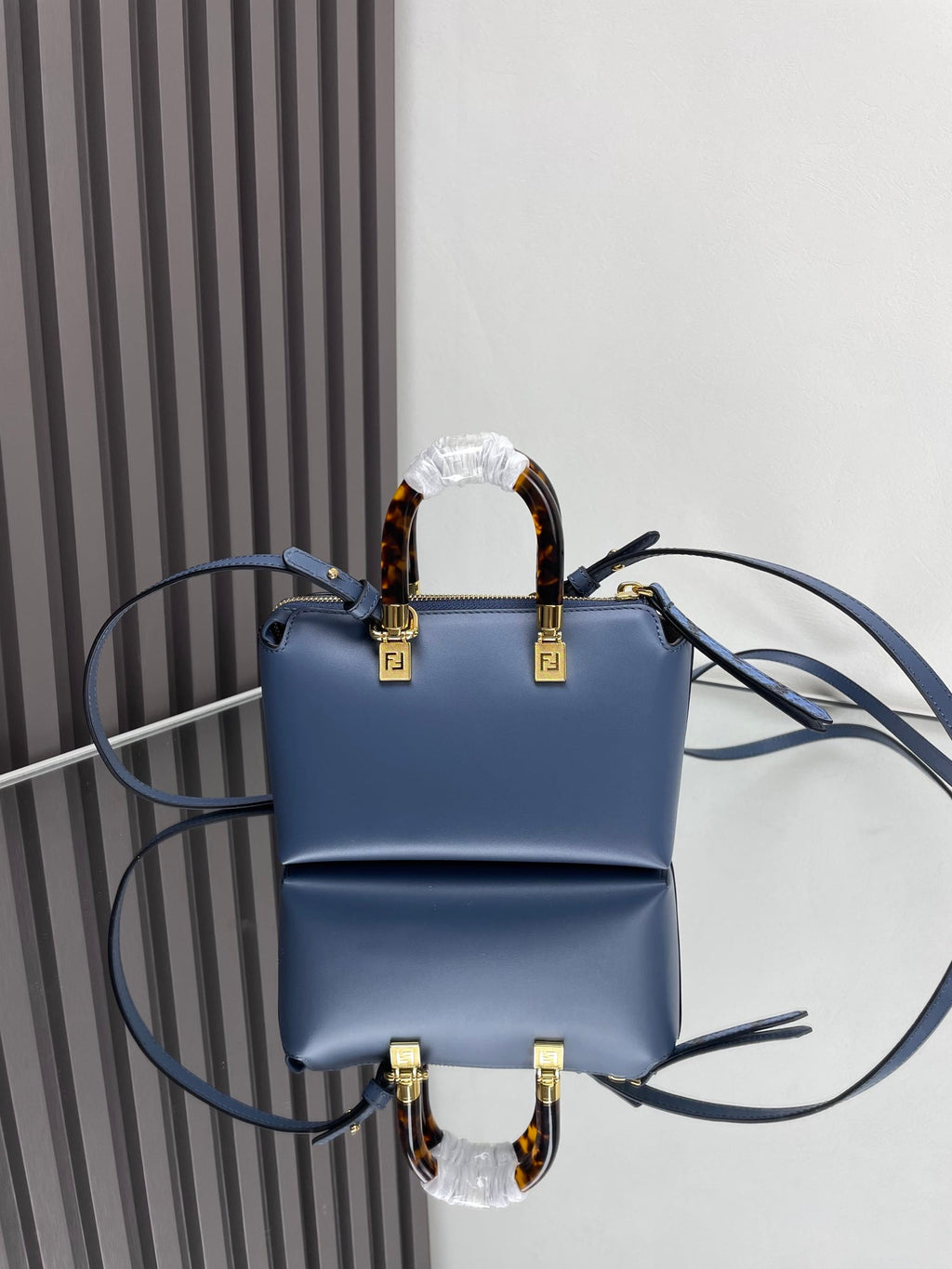 Fendi By the Way Mini 18 in Aegean Blue Lambskin Gold Hardware Bag