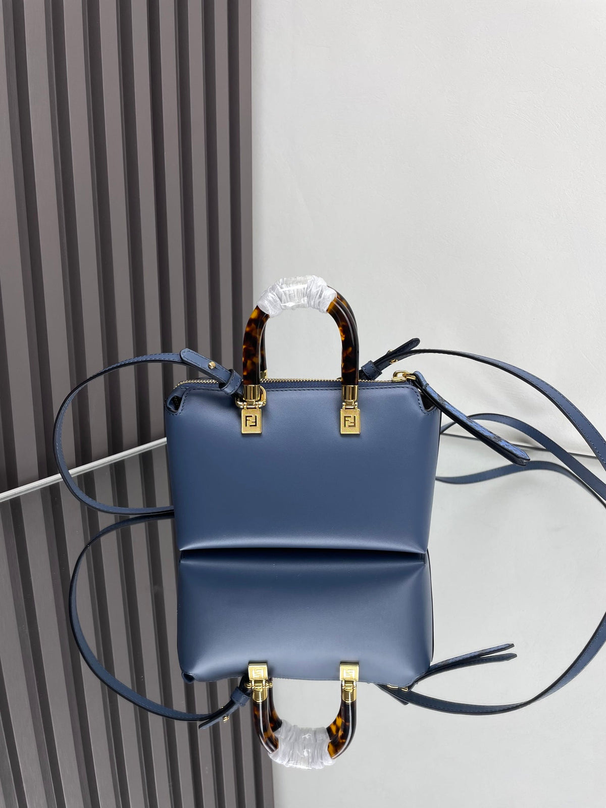 Fendi By the Way Mini 18 in Aegean Blue Lambskin Gold Hardware Bag