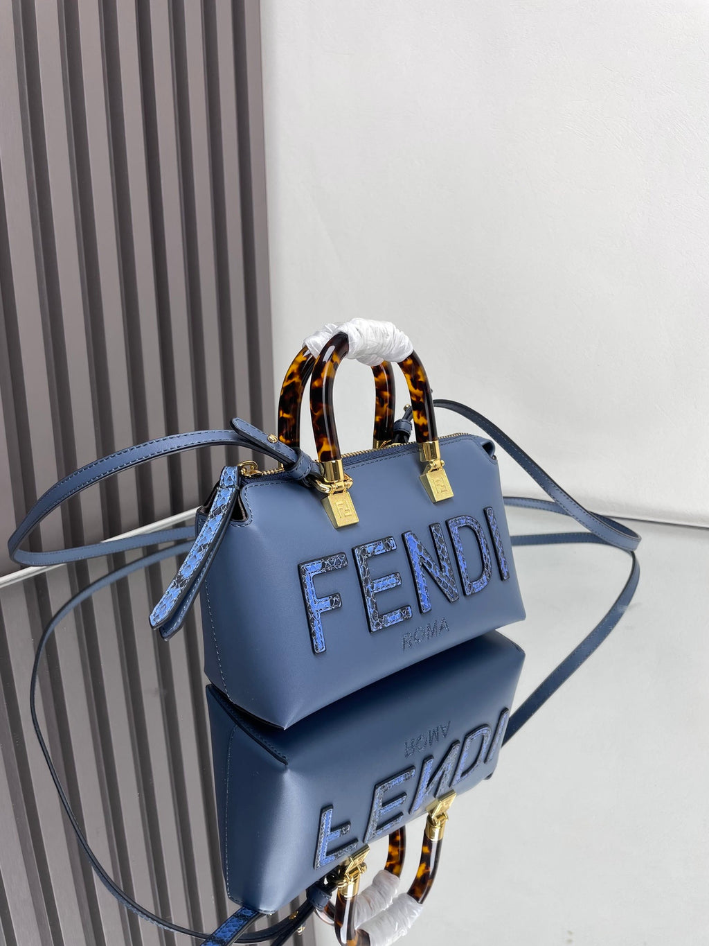 Fendi By the Way Mini 18 in Aegean Blue Lambskin Gold Hardware Bag