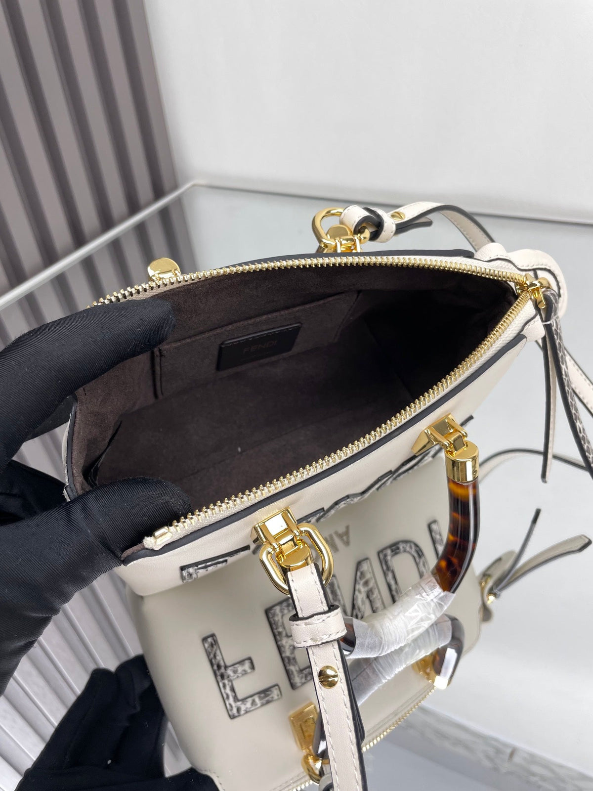 Fendi By the Way Mini 18 in White Lambskin Gold Hardware Bag
