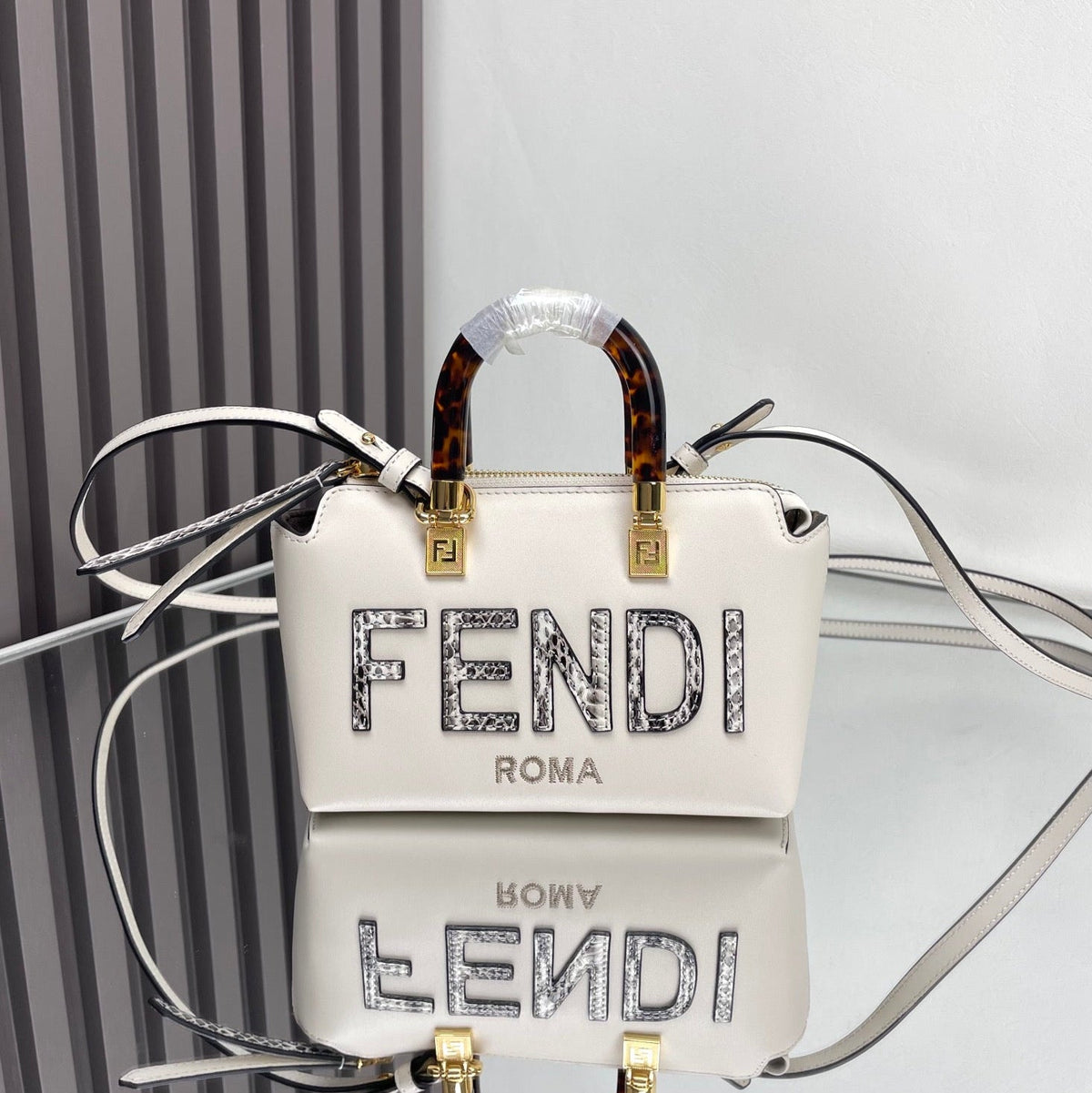 Fendi By the Way Mini 18 in White Lambskin Gold Hardware Bag