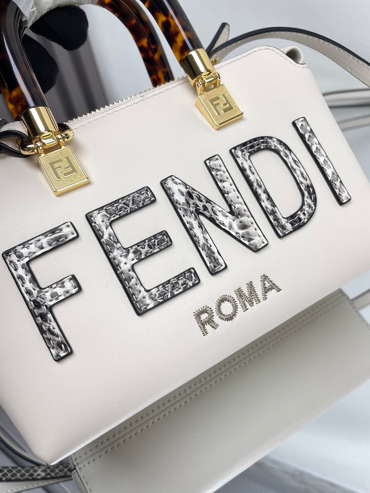 Fendi By the Way Mini 18 in White Lambskin Gold Hardware Bag