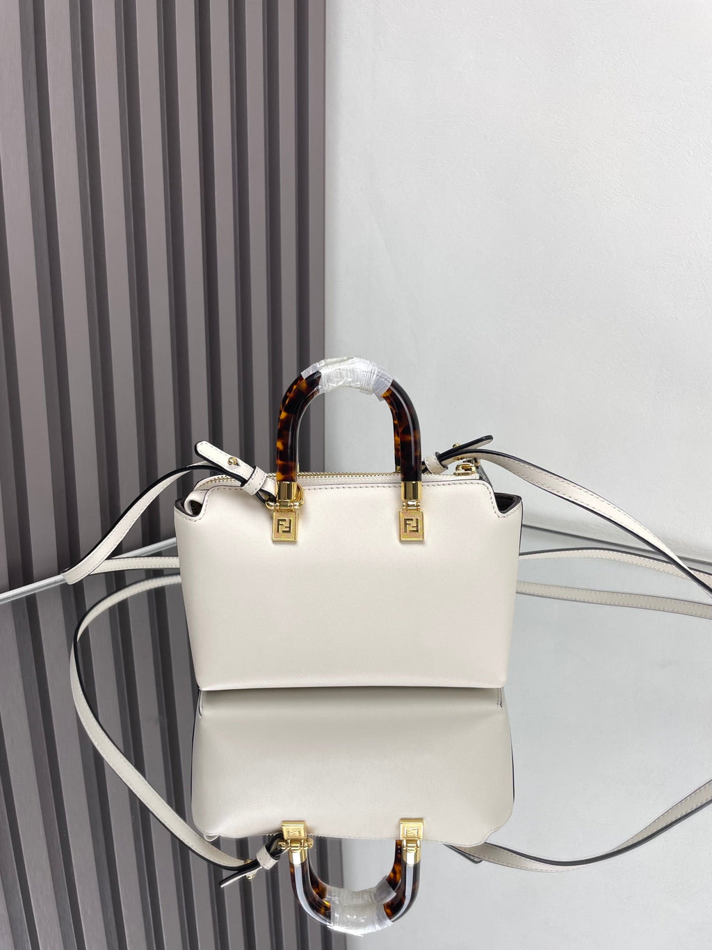 Fendi By the Way Mini 18 in White Lambskin Gold Hardware Bag