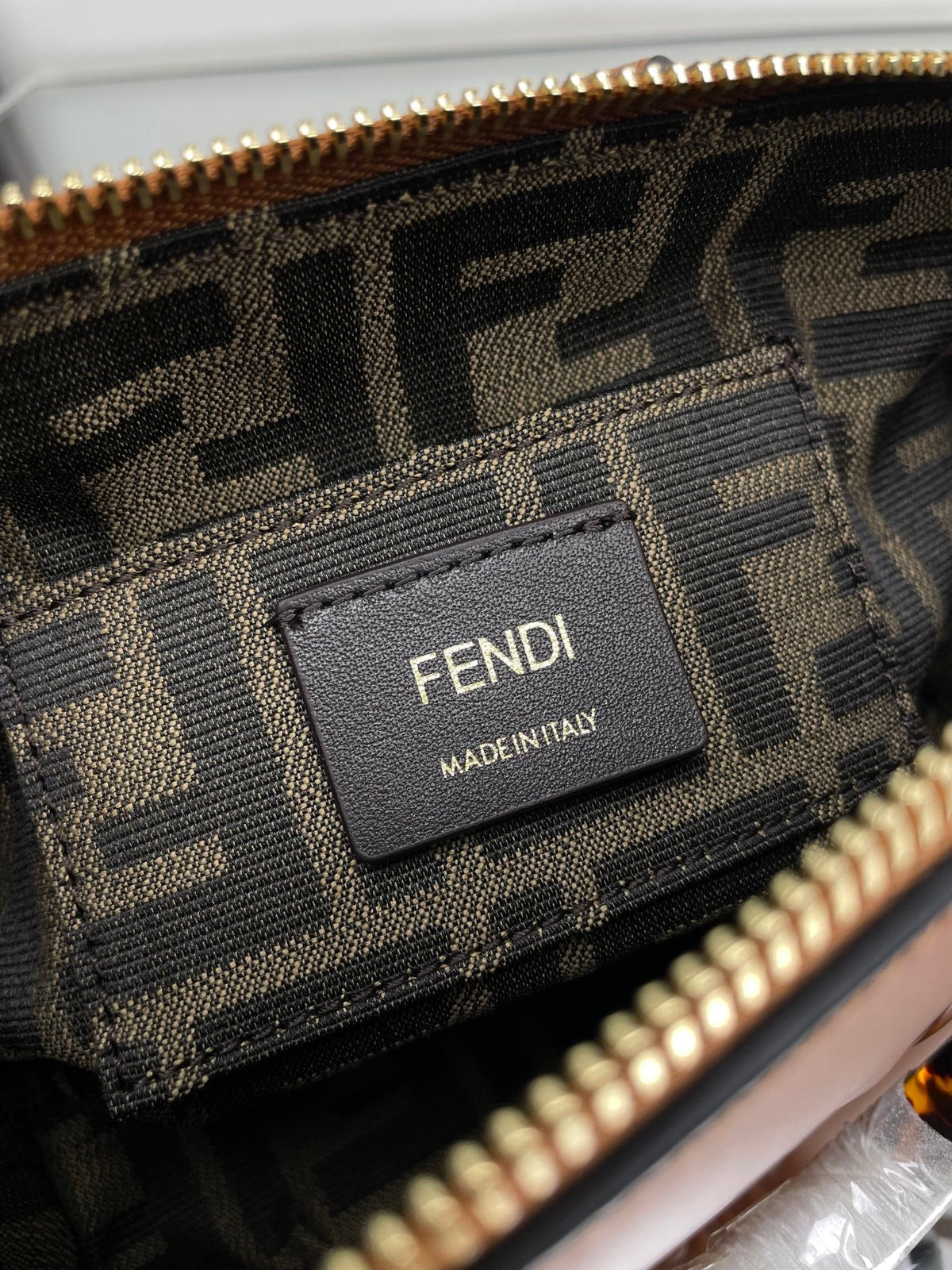 Fendi By the Way Mini 18 in Burnt Orange Embossed Calfskin Gold Hardware Bag
