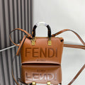 Fendi By the Way Mini 18 in Burnt Orange Embossed Calfskin Gold Hardware Bag