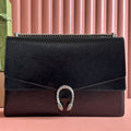Gucci Dionysus Lagre Shoulder Bag 42 in Black Glossy Lambskin