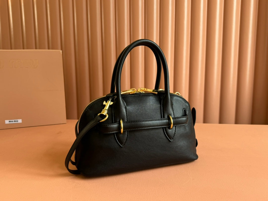 Aventure Nappa Bag 28 in Black Lambskin Gold Hardware