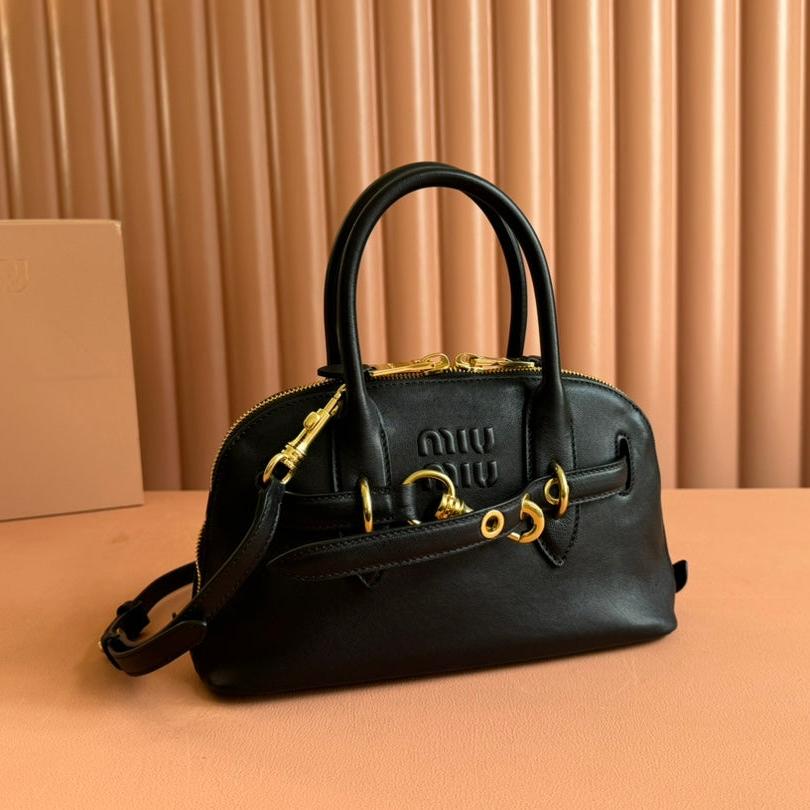 Aventure Nappa Bag 28 in Black Lambskin Gold Hardware