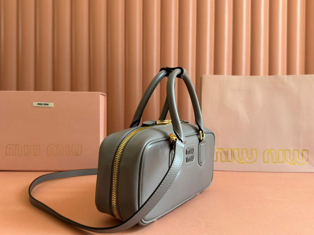 Arcadie Bag 27 in Dark Grey Shiny Calfskin