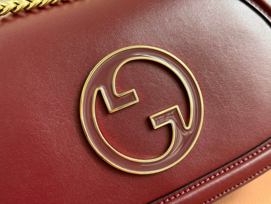 Gucci 26S Blondie Shoulder Bag 26 in Dark Red Calfskin