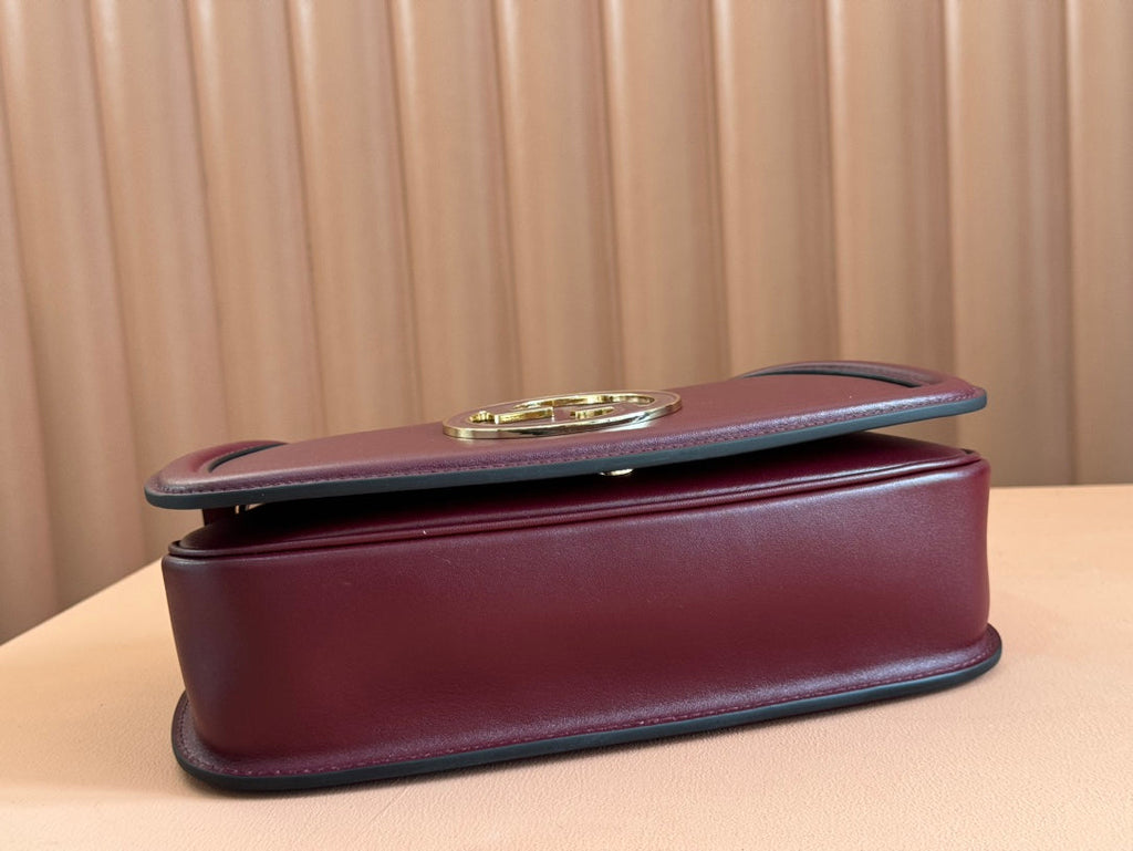 Gucci 26S Blondie Shoulder Bag 26 in Dark Red Calfskin