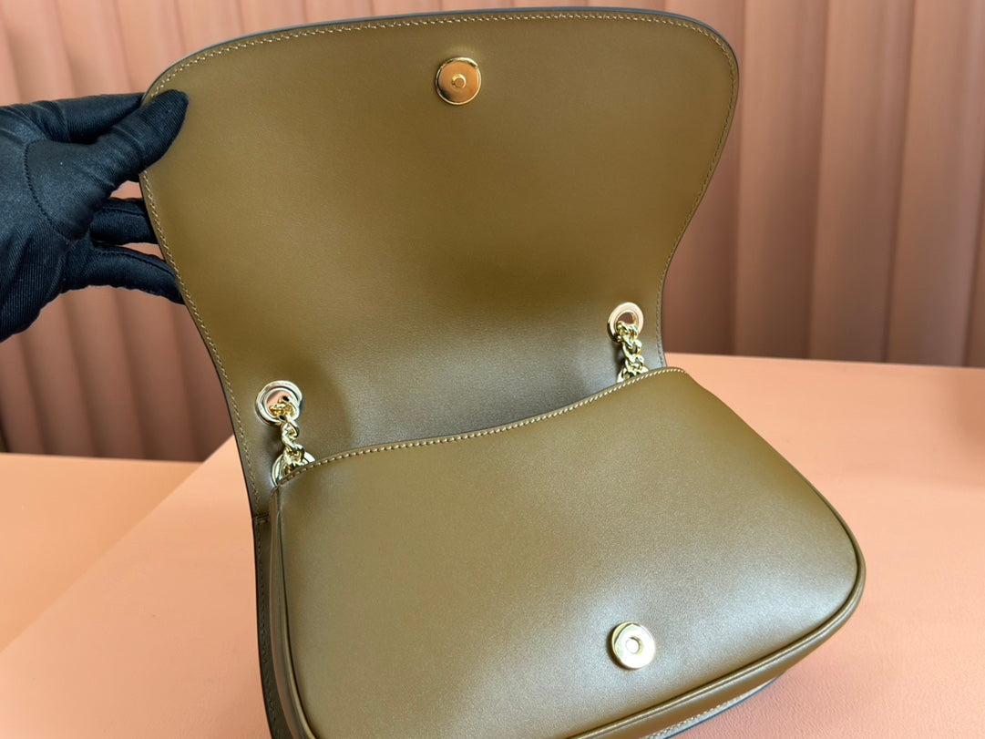 Gucci 26S Blondie Shoulder Bag 26 in Brown Calfskin and Suede