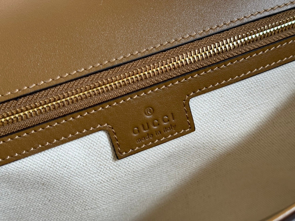 Gucci 26S Blondie Bag 32 in Brown Suede