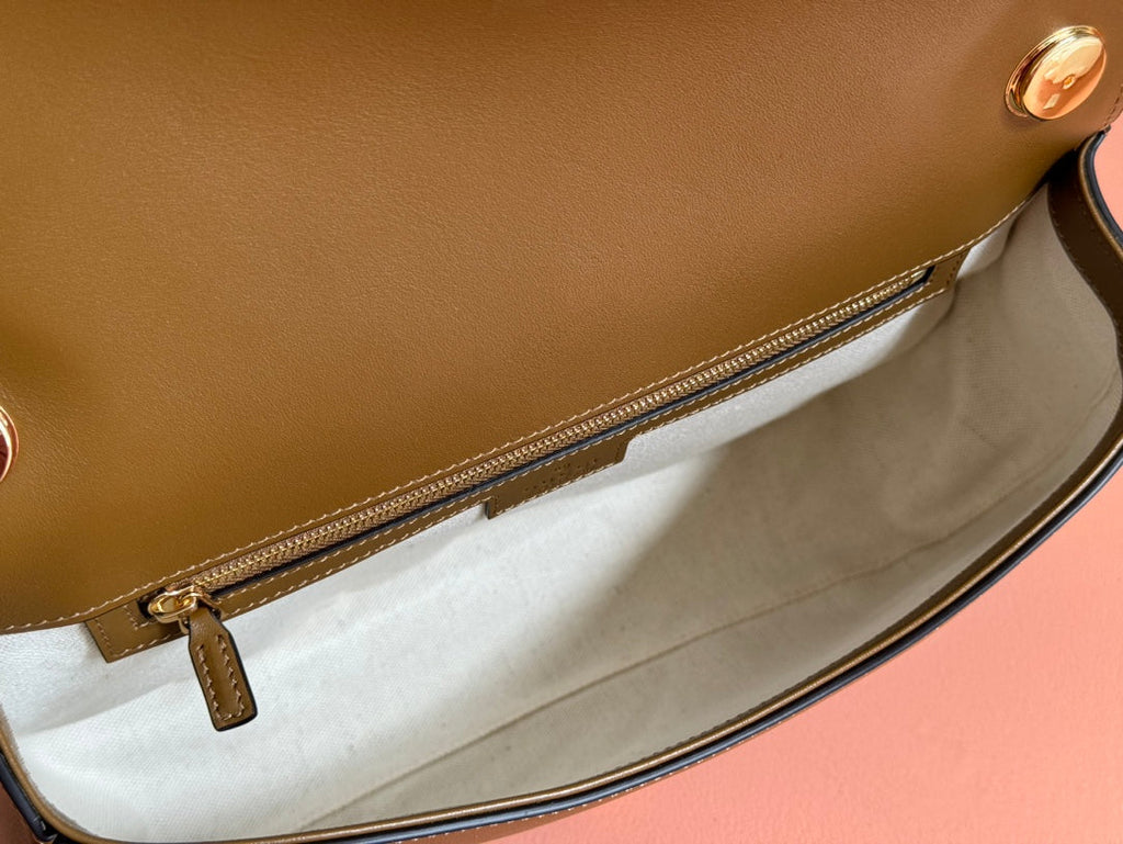 Gucci 26S Blondie Bag 32 in Brown Suede