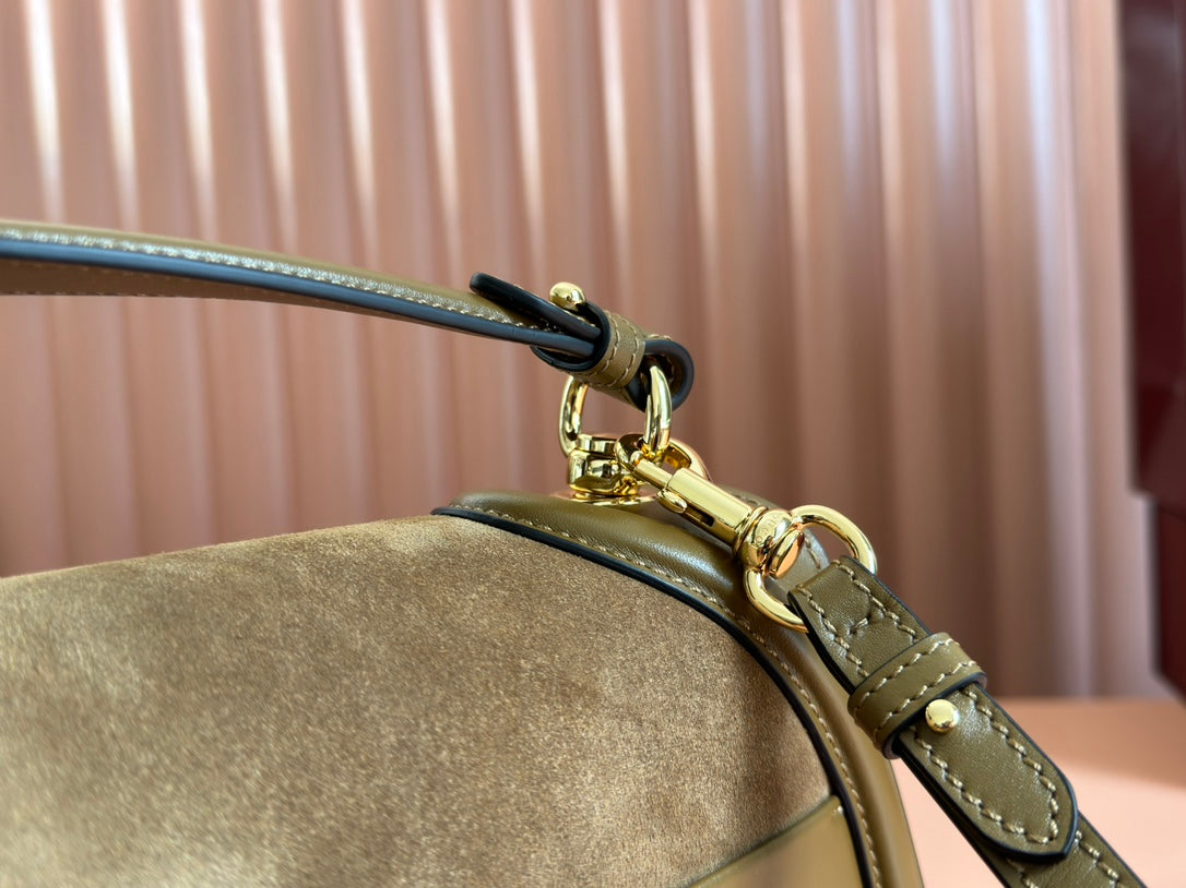 Gucci 26S Blondie Bag 32 in Brown Suede