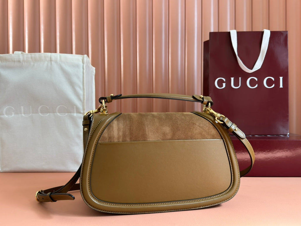 Gucci 26S Blondie Bag 32 in Brown Suede