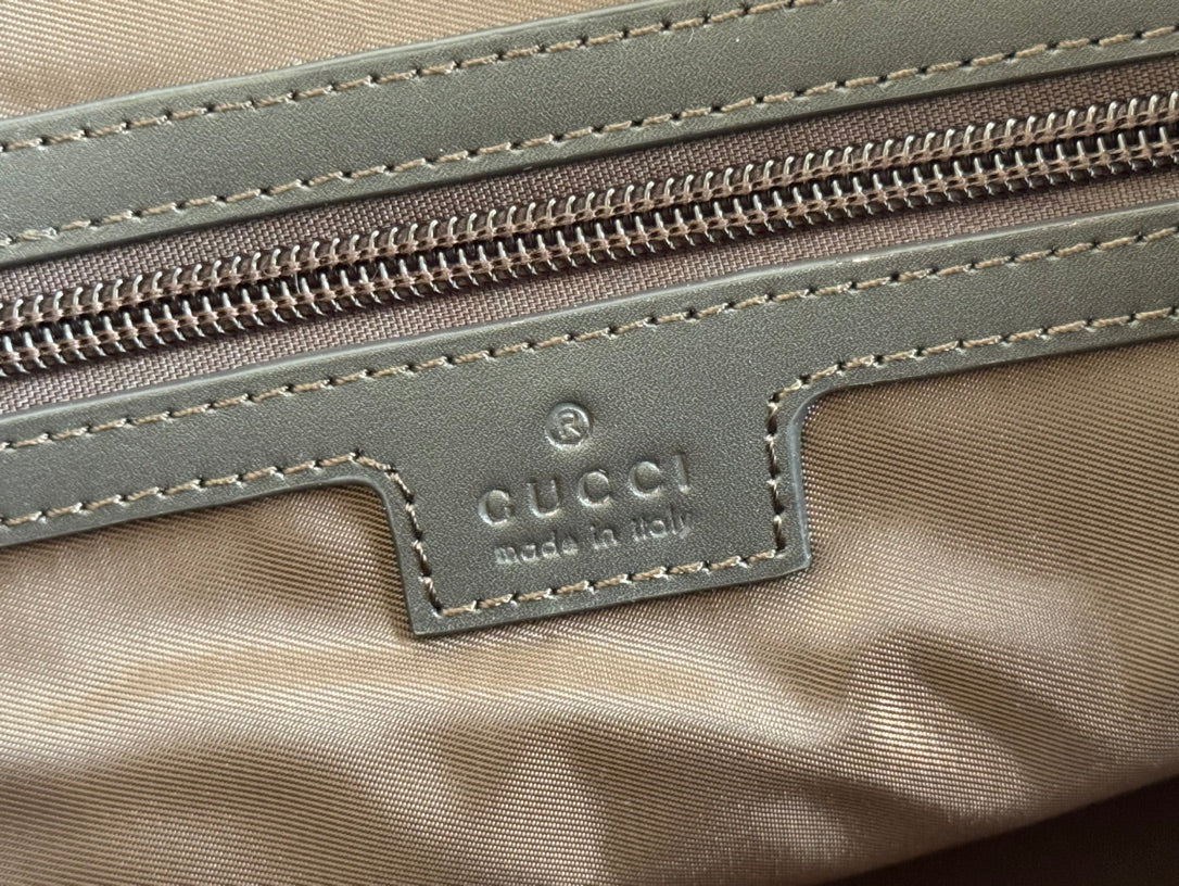 Gucci Small Duffle Bag 42 in Beige and Dark Brown Canvas