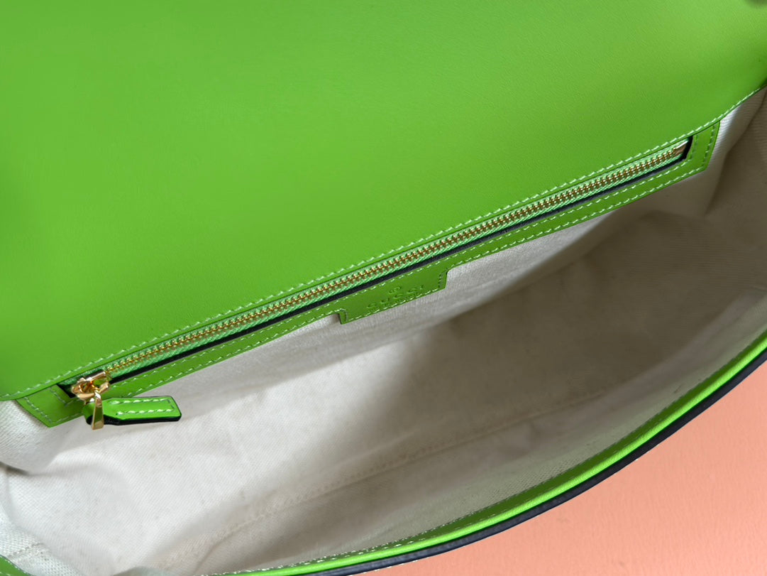 Gucci 26S Blondie Bag 32 in Green Calfskin