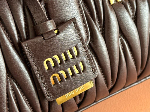 Arcadie Matelassé Bag 27 in Congo Brown Calfskin Gold Hardware