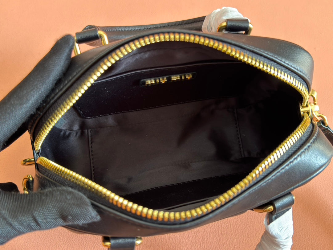 Arcadie Matelassé Bag 19 in Black Lambskin Gold Hardware