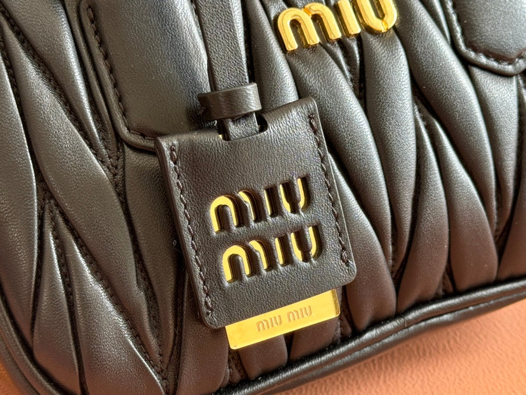Arcadie Matelassé Bag 19 in Black Lambskin Gold Hardware