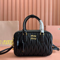 Arcadie Matelassé Bag 24 in Black Lambskin Gold Hardware