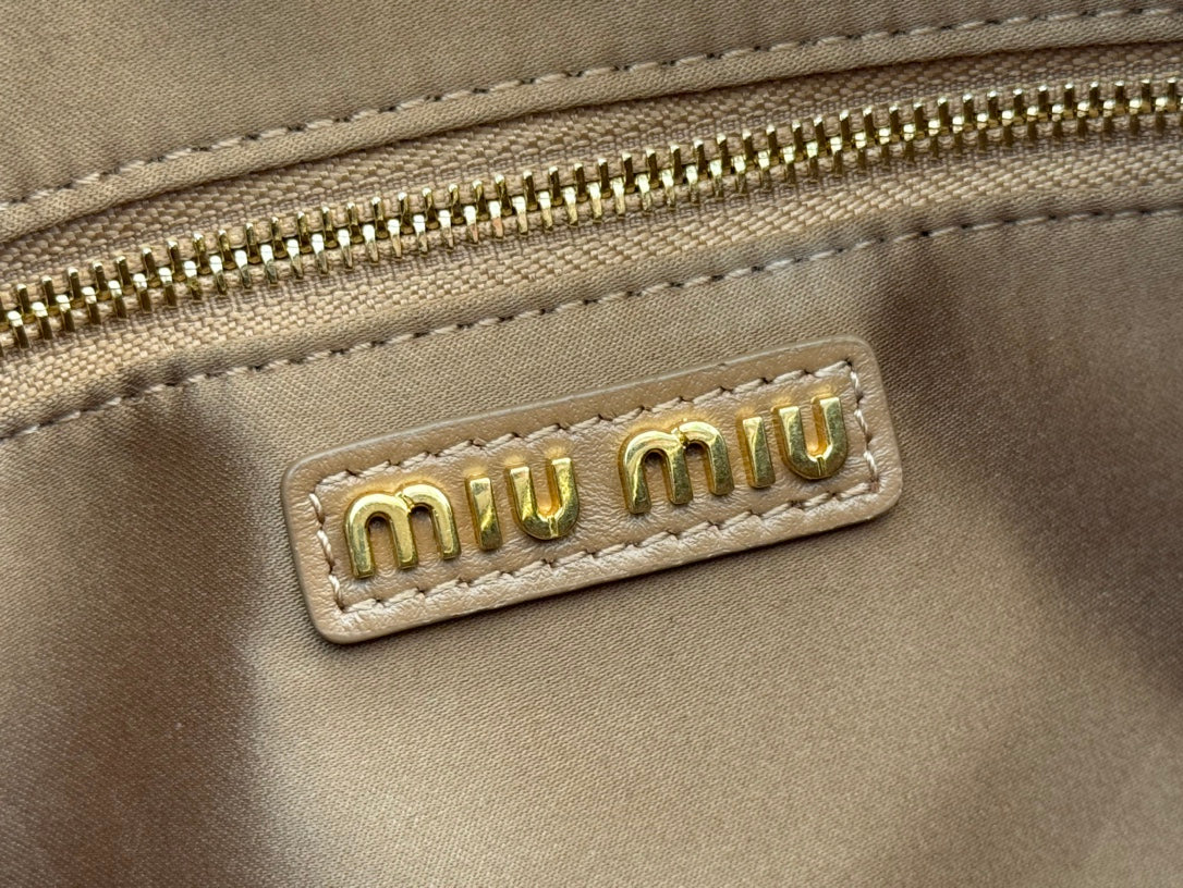 Arcadie Matelassé Bag 24 in Brown Lambskin Gold Hardware