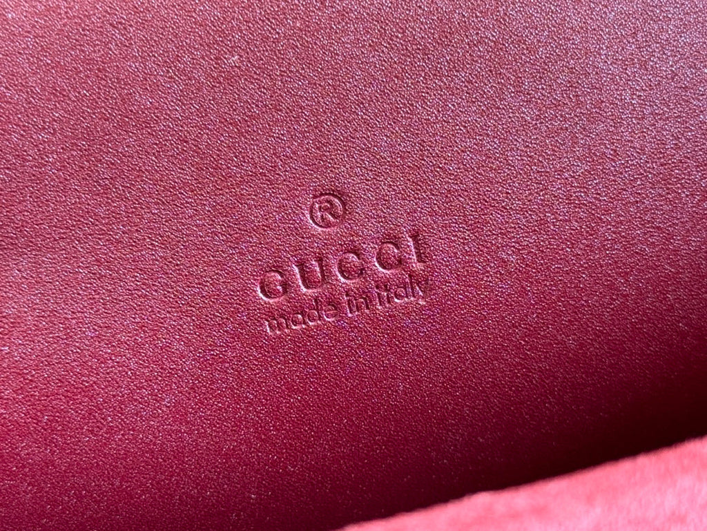 Gucci Dionysus Medium Shoulder Bag 27.5 in Rosso Ancora Red Suede