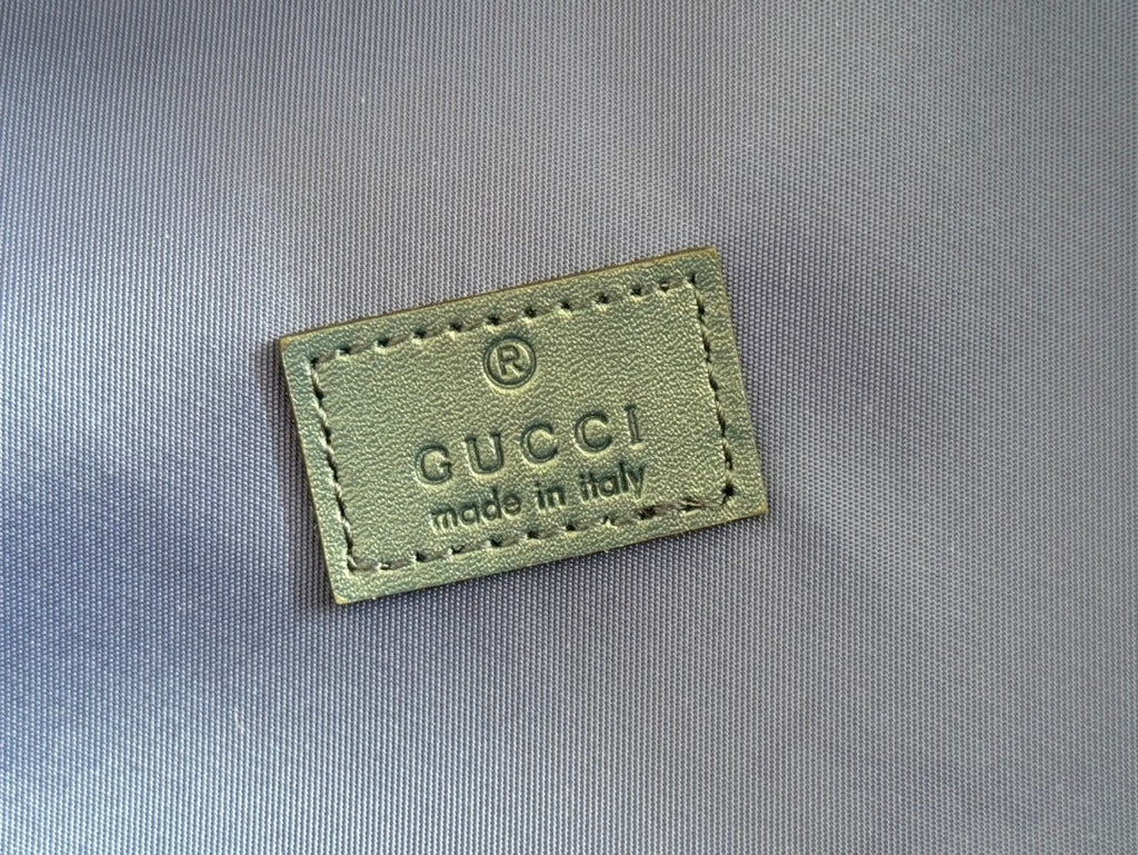 Gucci Backpack 40 in Beige and Brown Canvas Blue Snake Embroidery