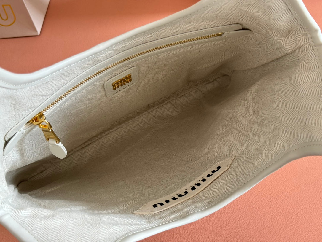Ivy Tote Bag 60 in Chalk White Patchwork Calfskin