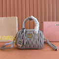 Arcadie Matelassé Nappa Small Bag 19 in Grey Lambskin Gold Hardware