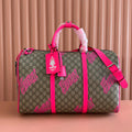 Gucci Chroma Large Duffle Bag 45 Pink in Monogram Canvas