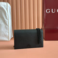 Gucci Marmont 20 Mini Chain Bag in Black Calfskin