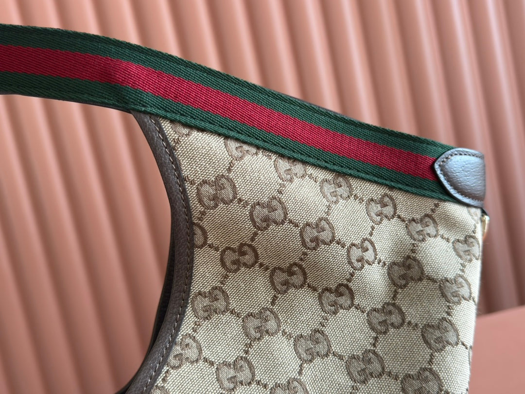 Gucci Giglio Large Tote Bag 60 in Beige and Dark Brown Canvas