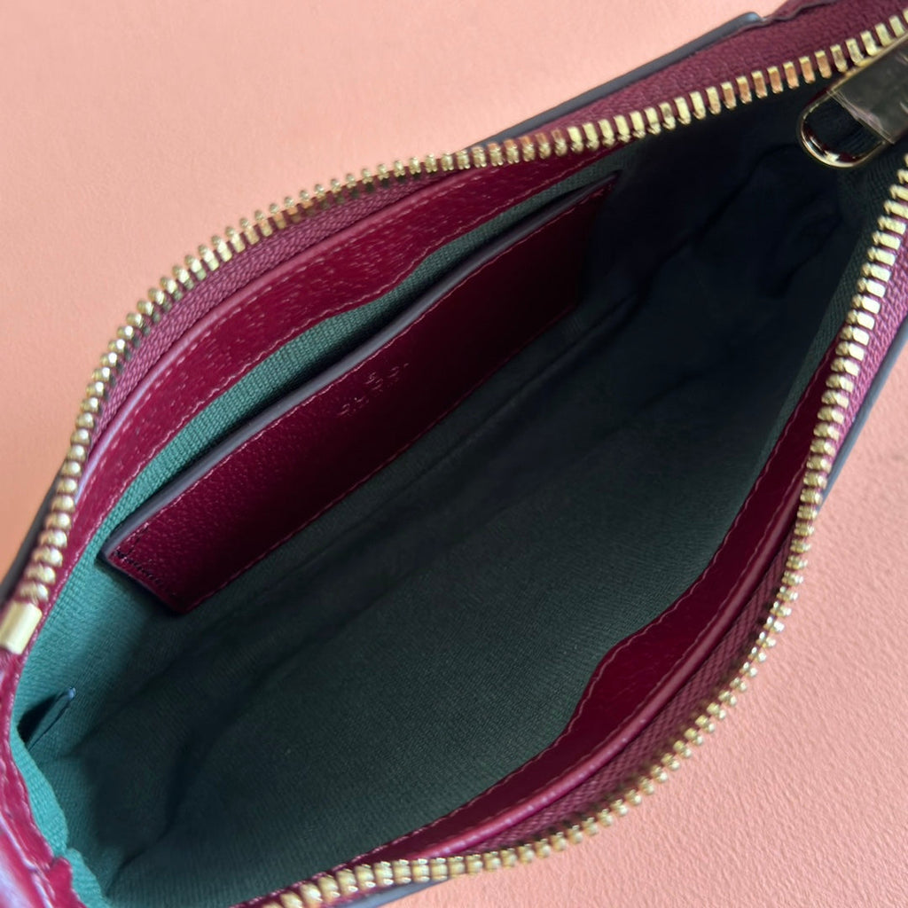 Gucci 26S Ophidia Bag 20 in Dark Beige and Red Calfskin