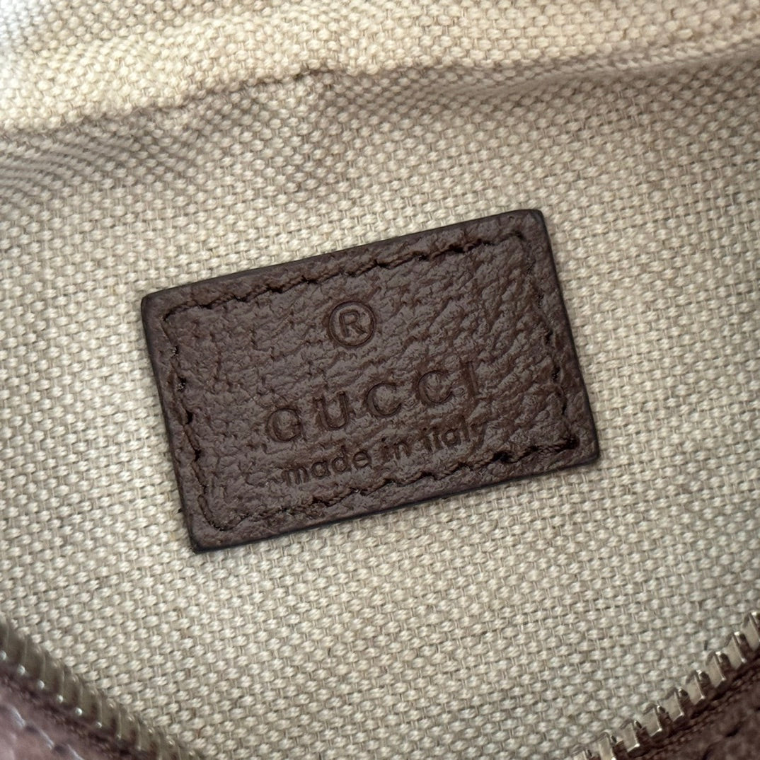 Gucci 25S Attache Shoulder Bag 23 cm in Dark Beige Mix Brown Calfskin
