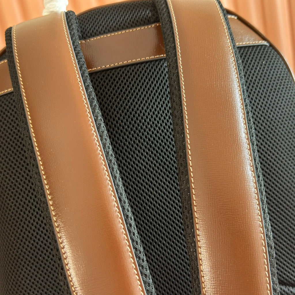 Gucci 25S Supreme Backpack 41 cm in Brown Mix Beige Calfskin
