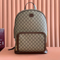 Gucci 25S Supreme Backpack 41 cm in Brown Mix Beige Calfskin