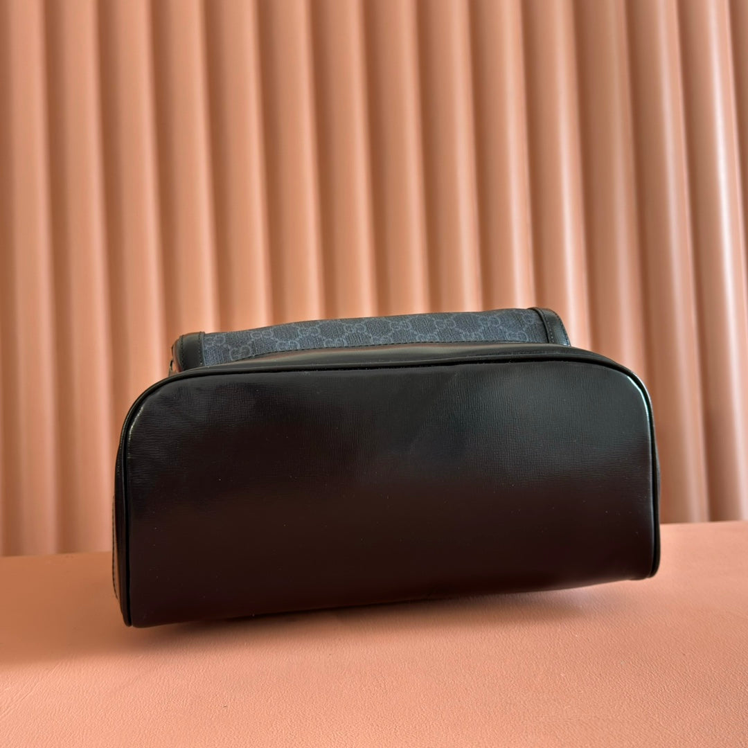 Gucci 25S Supreme Backpack 41 cm in Dark Slate Gray Calfskin