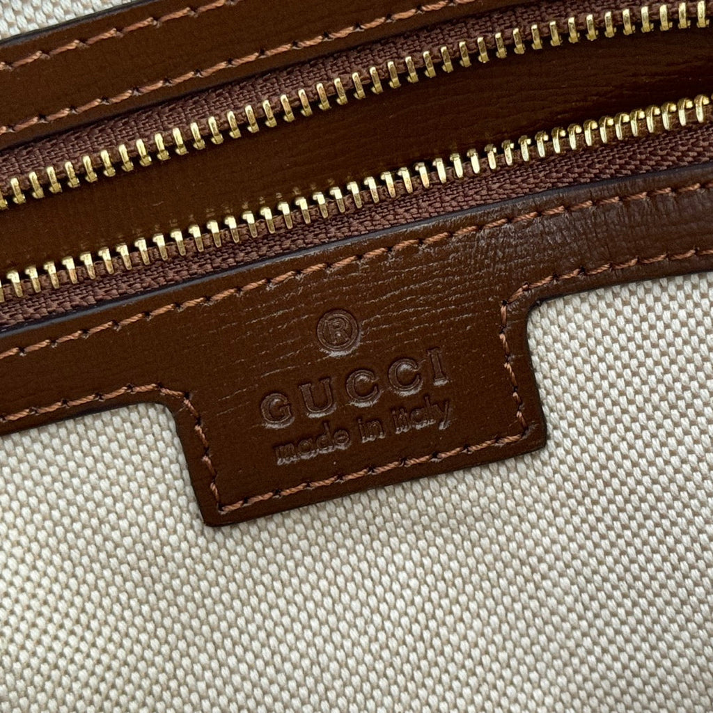 Gucci 25S Shoulder Bag 25 cm in Beige Mix Brown Calfskin