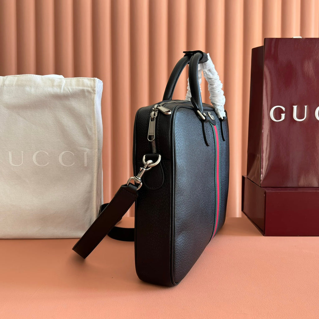 Gucci 25S Ophidia Large Document Case 40 cm in Black Calfskin Bag