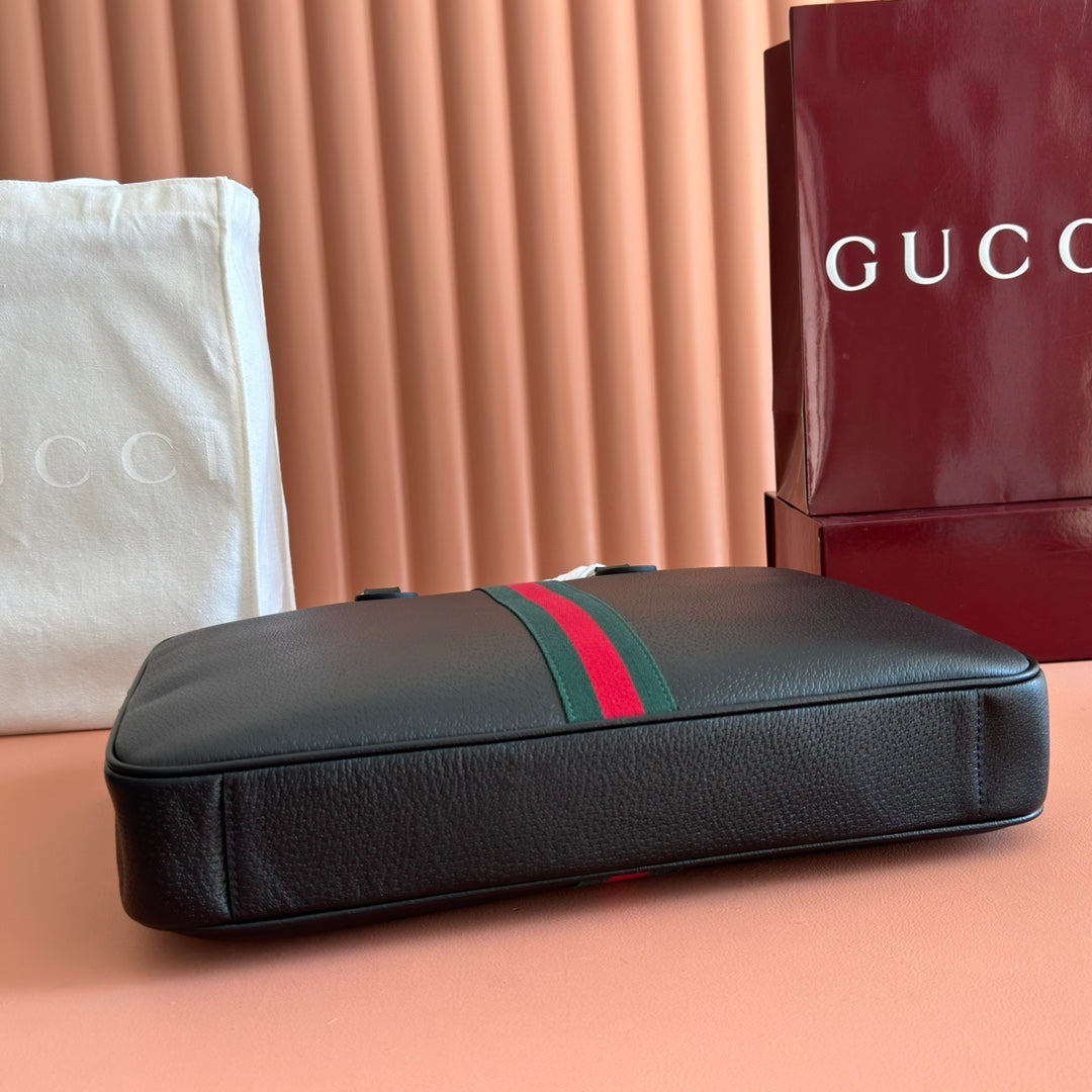Gucci 25S Ophidia Large Document Case 40 cm in Black Calfskin Bag
