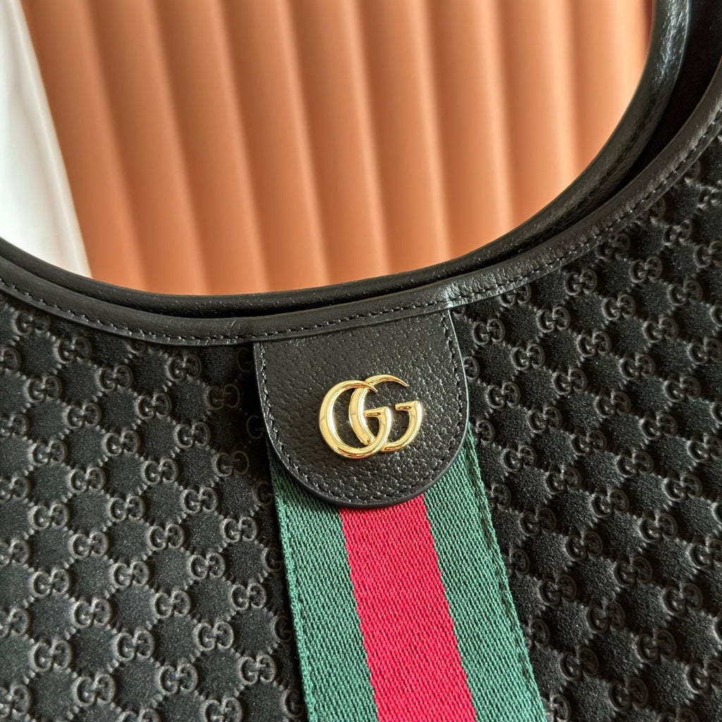 Gucci 25S Giglio Large Tote Bag 60 cm in Black Canvas