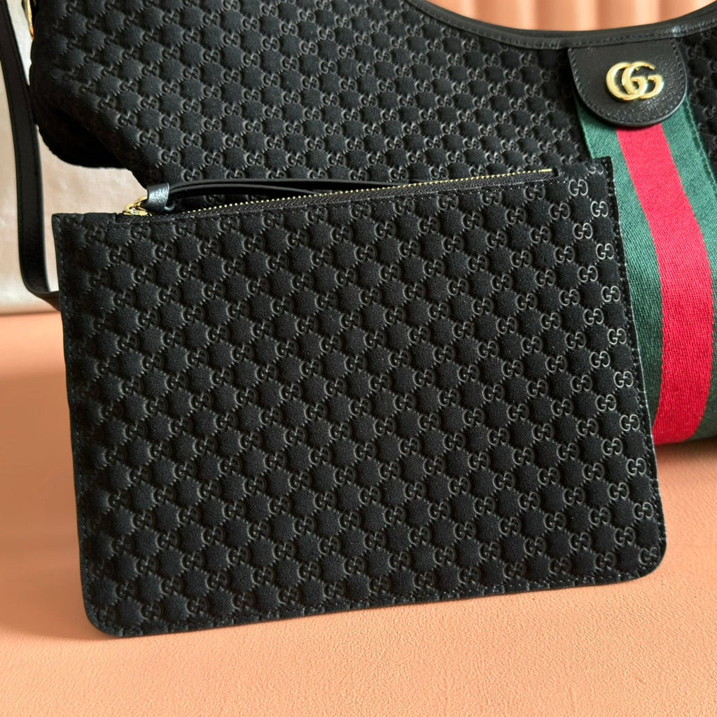 Gucci 25S Giglio Large Tote Bag 60 cm in Black Canvas