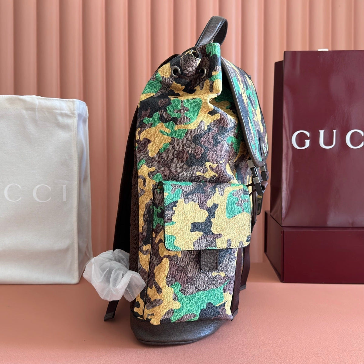 Gucci 26S Backpack 46 in Multicolor Coated Canvas Style 3
